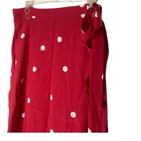 NWT Loft Pink Polka Dot wrap Skirt 10P - Picture 7 of 10